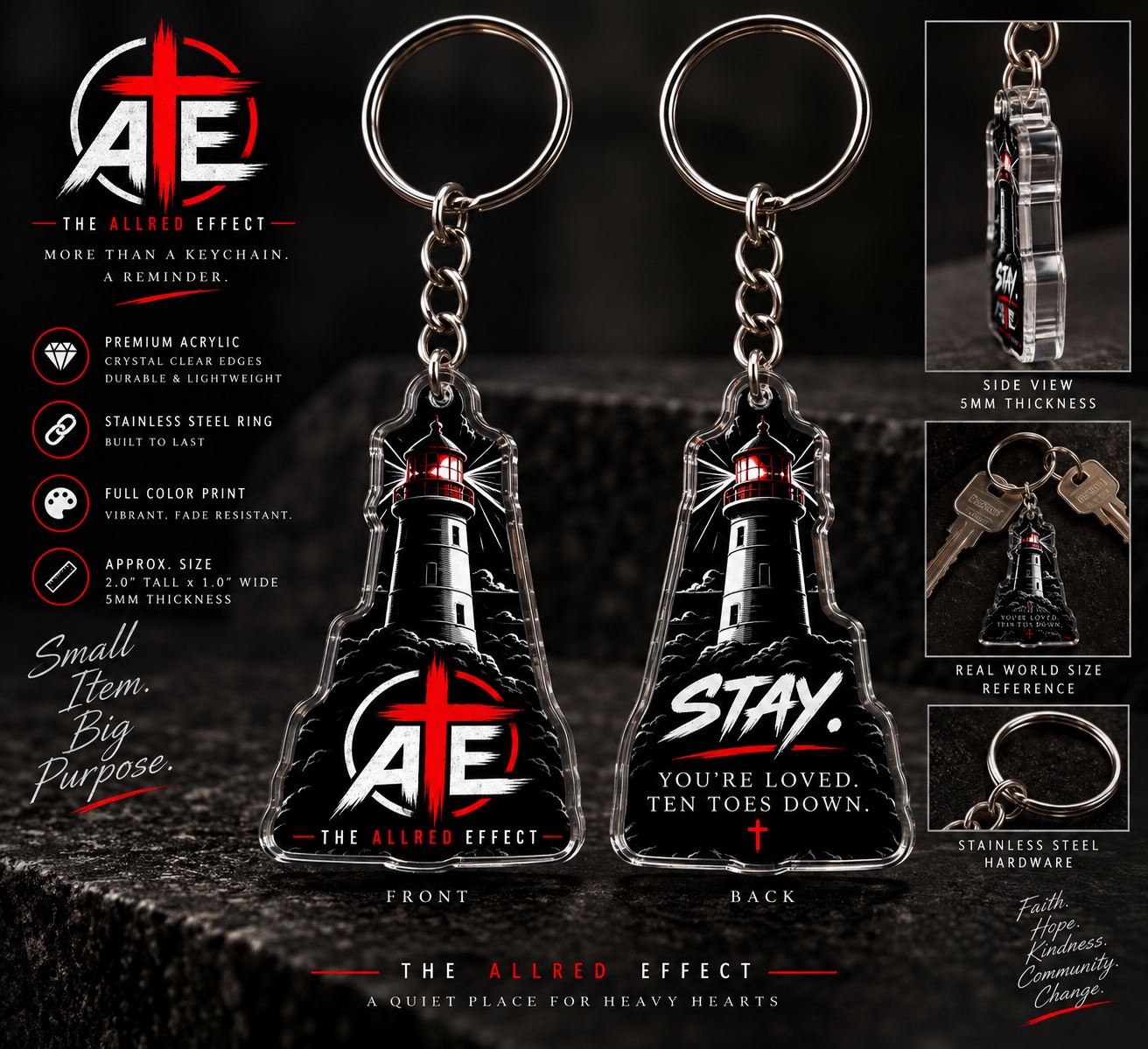 Stay Lighthouse Keychain