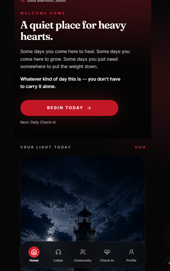 The Allred Effect app home screen showing daily encouragement